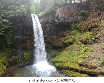 Fantastic Aerial Shots Of Roaring Creek Falls In The Stampede Pass Area Of Washington State