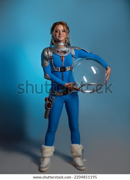 Fantastic Astronaut Costume Retrofuturism Style Young Stock Photo ...