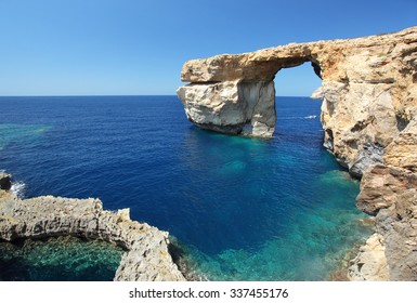Fantastic Azure Window  famous stone arch Gozo island  Dwejra  Malta