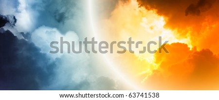 Fantastic background - bright light from clouds