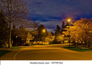 Fantastic Glow Luxury Neighborhood At Night