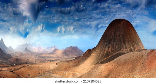 Fantastic landscape with  mountains Fantastic landscape with  mountains 