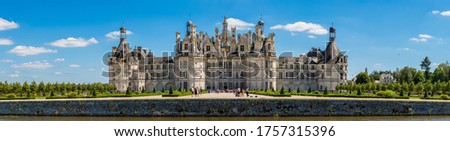 Fantastic Panorama of Chambord French Castle Color Colorful High Resolution Château de Chambord Loire Châteaux Renaissance Architecture Wide Hunting Lodge King Francis I 