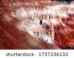 Fantastic red landscape of Bryce Canyon, National Park, USA. Elegant architecture of nature. natural amphitheaters or bowls, carved into the edge of a high plateau. Mesmerizing views on surreal rocks.
