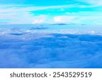 Fantastic sky with white clouds. Cloudscape creating a breathtaking and fantastical scene