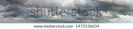 Fantastic soft clouds against blue sky, natural composition - panorama