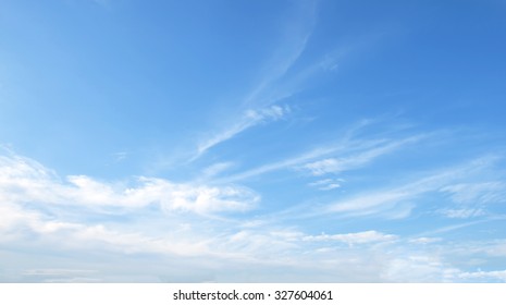 Fantastic Soft White Clouds Against Blue Sky