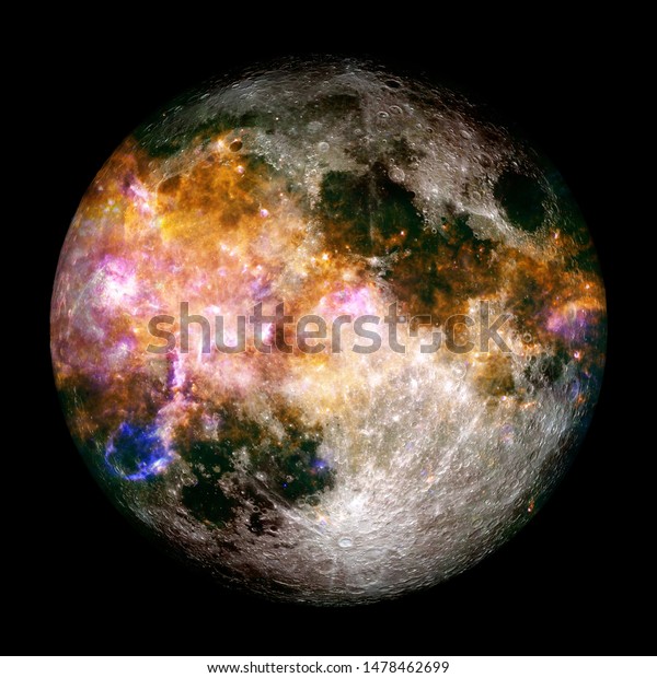 Fantastic view\
of moon. Solar system. Billions of galaxies in the universe.\
Elements of this image furnished by\
NASA