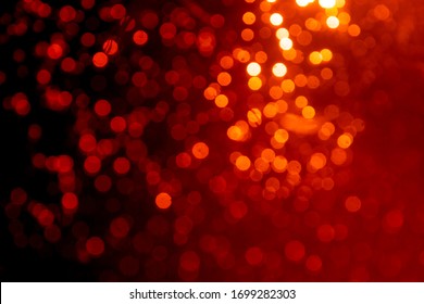 Fantasy Abstract Blur Red Bokeh Of Lights Colorful Sparkle Use For Background