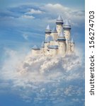 Fantasy castle in the clouds