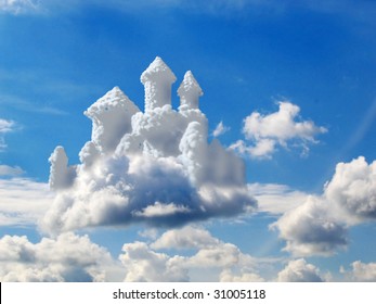 Fantasy Castle In Clouds