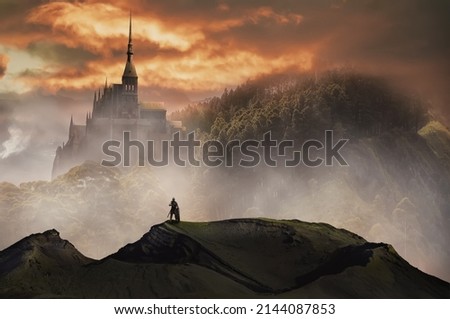 Fantasy Castle Dark Mediaeval Landscape
