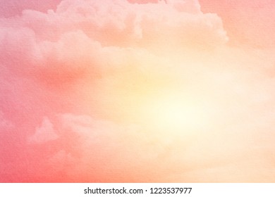 fantasy cloudy sky with pastel gradient color and grunge textrue , nature abstract background