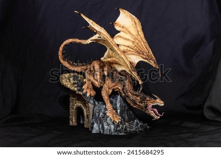 Fantasy  dragon in  the dark
