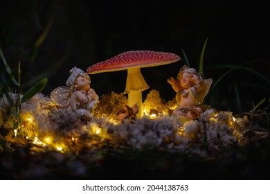 Fantasy Magical Mushrooms Elfs Enchanted Fairy Stock Photo 2044138763