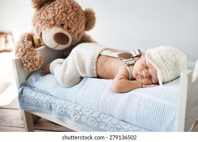 Fantasy Portrait Of A Cute Little Newborn Baby