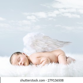 Fantasy portrait of a cute little newborn baby