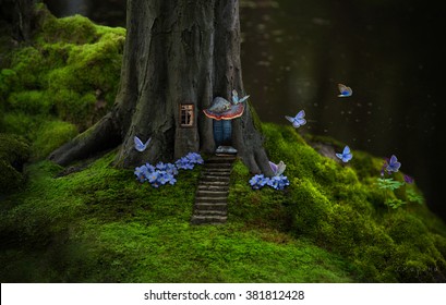 Fantasy tree house of a forest elf.