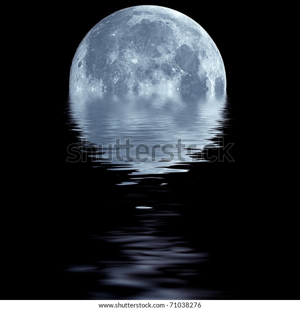 Fantasy Wallpaper Blue Moon Over Water Stock Photo 71038276 | Shutterstock