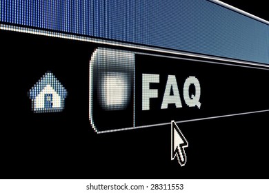 FAQ concept on an internet browser URL address