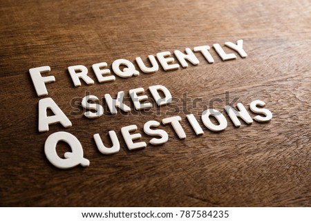FAQ (Frequently Asked Questions) text by wood letters on wood texture