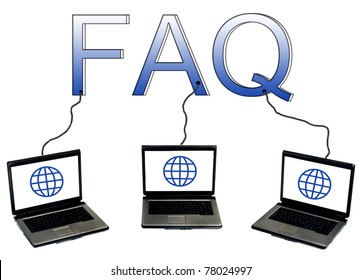 Faq word connected to laptops