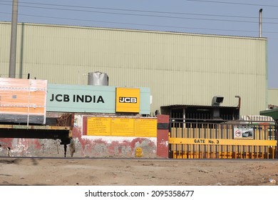 Faridabad, Haryana, India, 19 December 2021 - JCB India Limited Corporate Office Showroom And Service Center. Its A Leading Indian Brand For Construction Equipment Manufacturer And Supplier