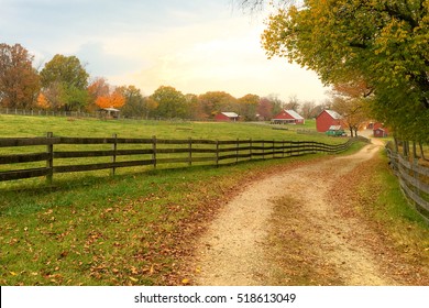 Farm in Autumn - Shutterstock ID 518613049