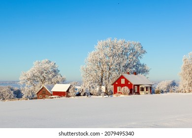 Farm in a beautiful winter landscape - Powered by Shutterstock
