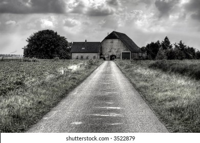 Farm in black-and-white - Powered by Shutterstock