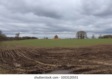 Farm building and fields