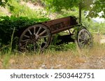 Farm, Cart, wood, old, view, Istanbul, Turkey, color, blue, traditional, sea, carts, green, 