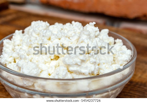Farm Cottage Cheese Close On Wooden Stock Photo Edit Now 1454237726