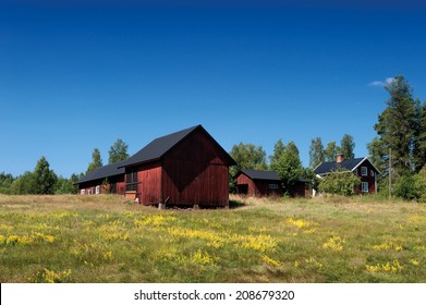 Farm In The Country Side Of Southern Sweden, Smaland, Near The Small Town Vimmerby In Summer
