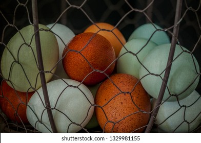 Farm Eggs In Wire Basket