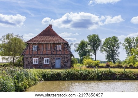 Farm house at estate Gut Wotersen castle in Roseburg Schleswig-Holstein in Germany used as movie set for some German movies