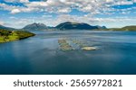 Farm salmon fishing in Norway. Norway is the biggest producer of farmed salmon in the world, with more than one million tonnes produced each year.