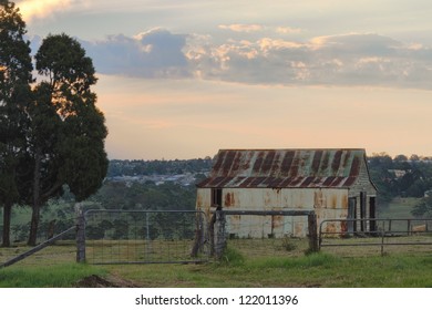 Farm Shed At Sunset Darling Downs Australia