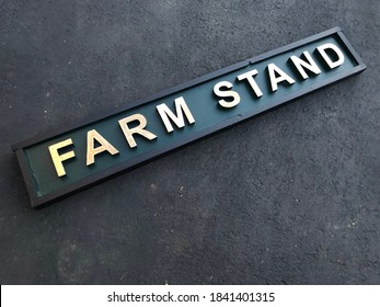 Farm Stand Sign, Made From Wood And Painted In Green With Gold Lettering