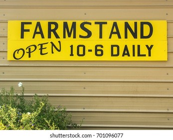 Farm stand sign on metal building. - Powered by Shutterstock
