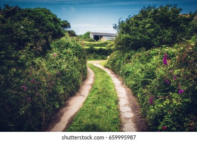 Farm Track Near Zennor Cornwall England Uk .