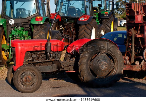 farm tractor ready to\
start the work day