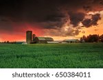 Farm under cloud