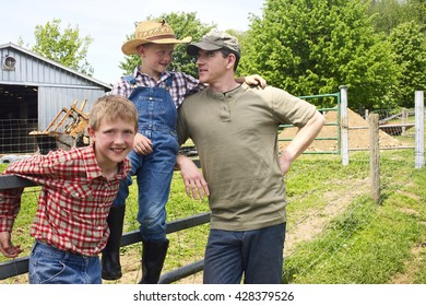 Farmer Father And His Two Sons