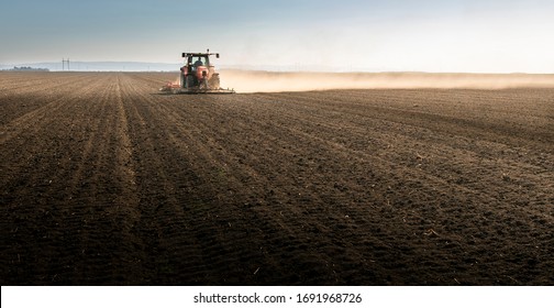 Farmer Preparing His Field Tractor Ready Stock Photo 1691968726 ...