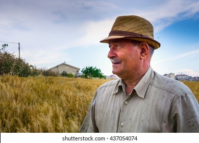 the happy farmer returning from work