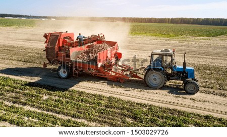 Similar – Image, Stock Photo Machine harvest sugar beet.