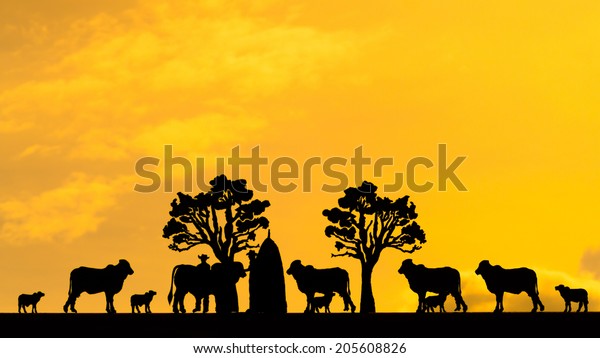 Farmers life sunset silhouettes ,Country Life\
sunset silhouettes