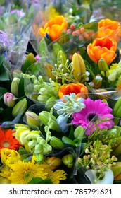 Farmers Market Bouquet Of Fresh Flowers.