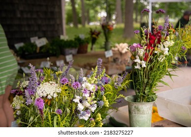 Farmers Market Flowers On Display